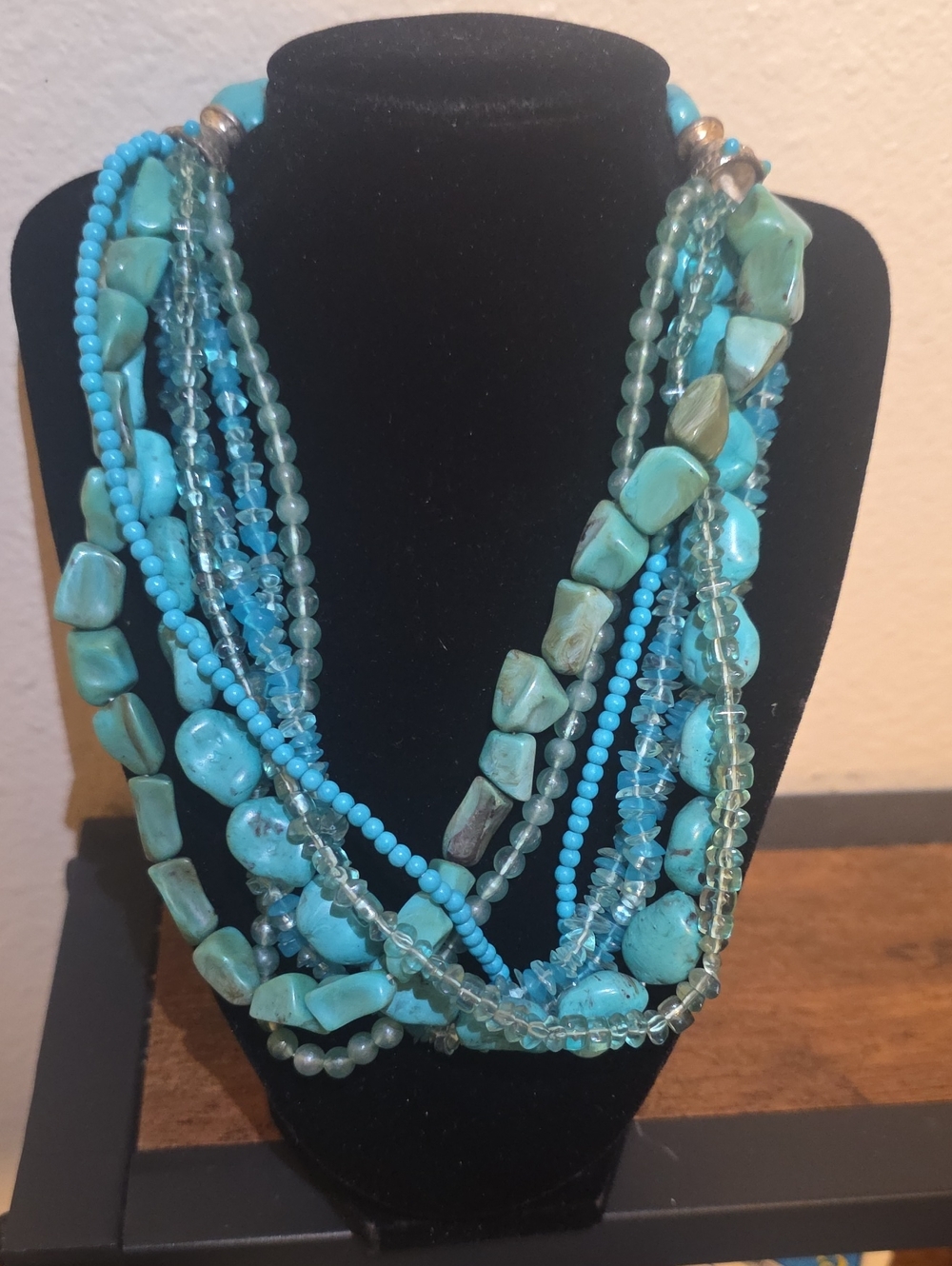 Turquoise Multi-Strand Statement Necklace - Unbranded